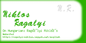 miklos ragalyi business card